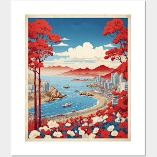 Busan South Korea Travel Tourism Retro Vintage Art Posters and Art